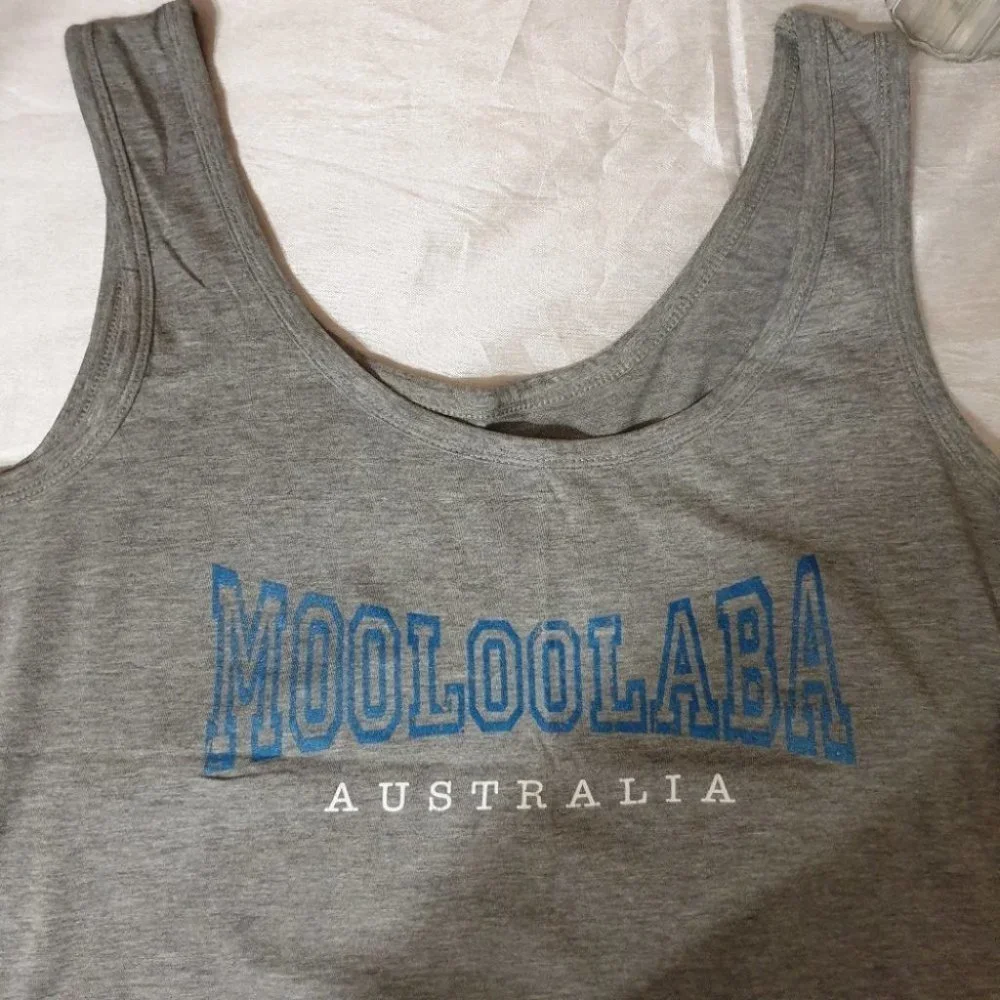 Between the Flags (BTF) AU-14 Gray Sleeveless Singlet Top Tee 100% Cotton NWOT - Picture 7 of 10